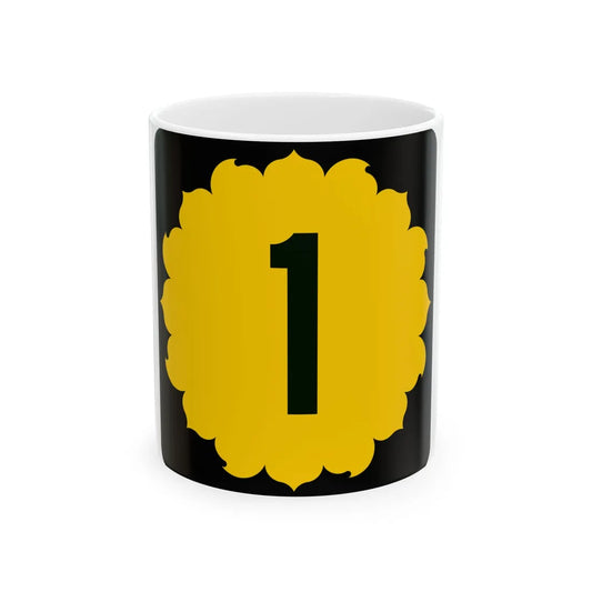 K-1 (Kansas) (Road Sign) White Coffee Mug 11oz - Go Mug Yourself
