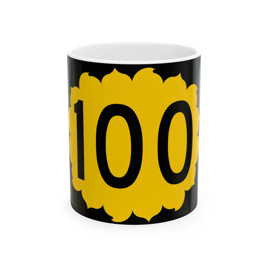 K-100 (Kansas) (Road Sign) White Coffee Mug 11oz - Go Mug Yourself