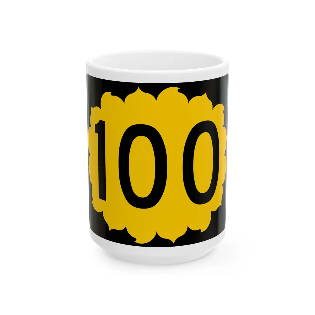K-100 (Kansas) (Road Sign) White Coffee Mug 15oz - Go Mug Yourself