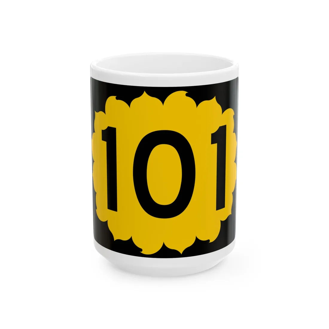 K-101 (Kansas) (Road Sign) White Coffee Mug 15oz - Go Mug Yourself
