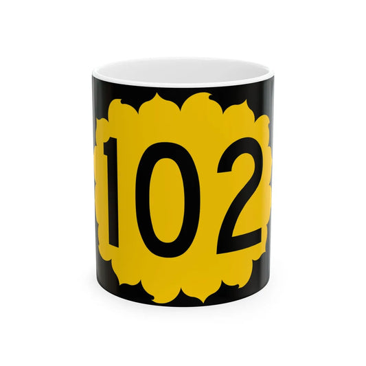 K-102 (Kansas) (Road Sign) White Coffee Mug 11oz - Go Mug Yourself