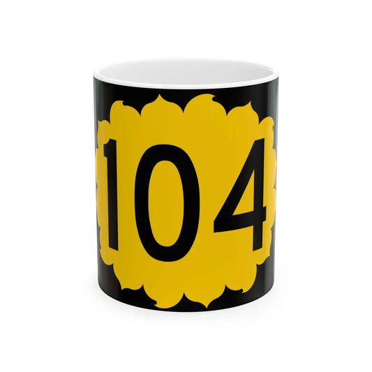 K-104 (Kansas) (Road Sign) White Coffee Mug 11oz - Go Mug Yourself