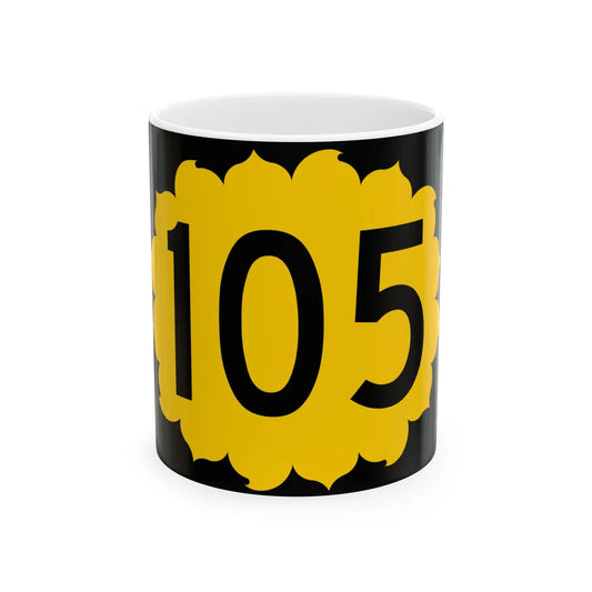 K-105 (Kansas) (Road Sign) White Coffee Mug 11oz - Go Mug Yourself