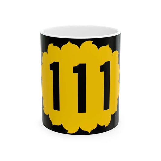 K-111 (Kansas) (Road Sign) White Coffee Mug 11oz - Go Mug Yourself