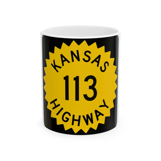 K-113 1948 (Kansas) (Road Sign) White Coffee Mug 11oz - Go Mug Yourself