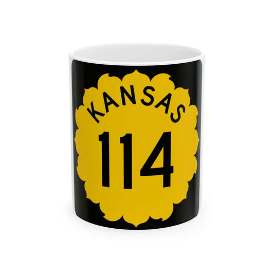 K-114 1962 (Kansas) (Road Sign) White Coffee Mug 11oz - Go Mug Yourself