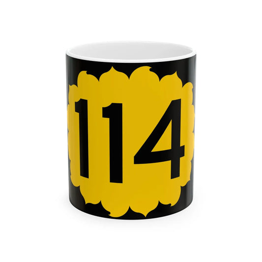 K-114 (Kansas) (Road Sign) White Coffee Mug 11oz - Go Mug Yourself