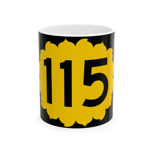 K-115 (Kansas) (Road Sign) White Coffee Mug 11oz - Go Mug Yourself
