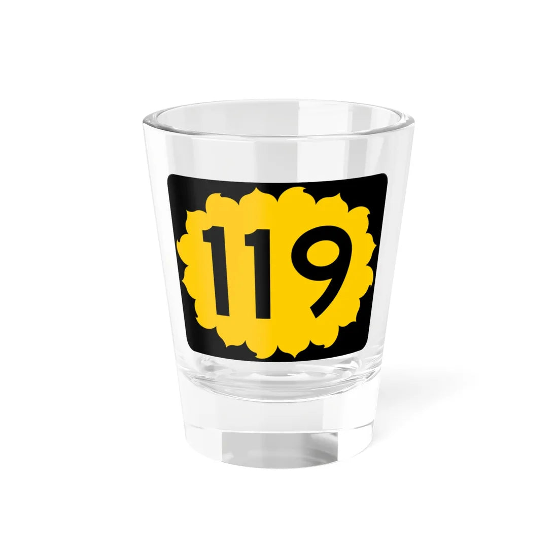 K-119 (Kansas) (Road Sign) Shot Glass 1.5oz 1.5oz - Go Mug Yourself