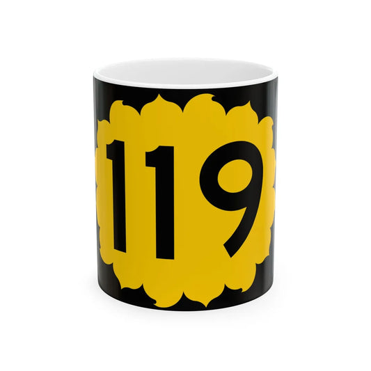 K-119 (Kansas) (Road Sign) White Coffee Mug 11oz - Go Mug Yourself