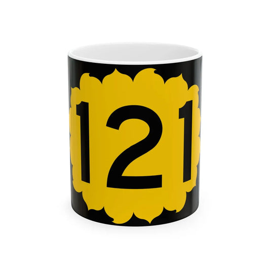 K-121 (Kansas) (Road Sign) White Coffee Mug 11oz - Go Mug Yourself