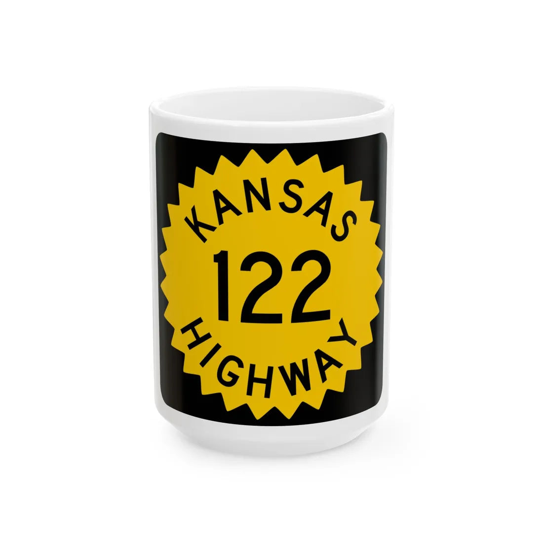 K-122 1948 (Kansas) (Road Sign) White Coffee Mug 15oz - Go Mug Yourself