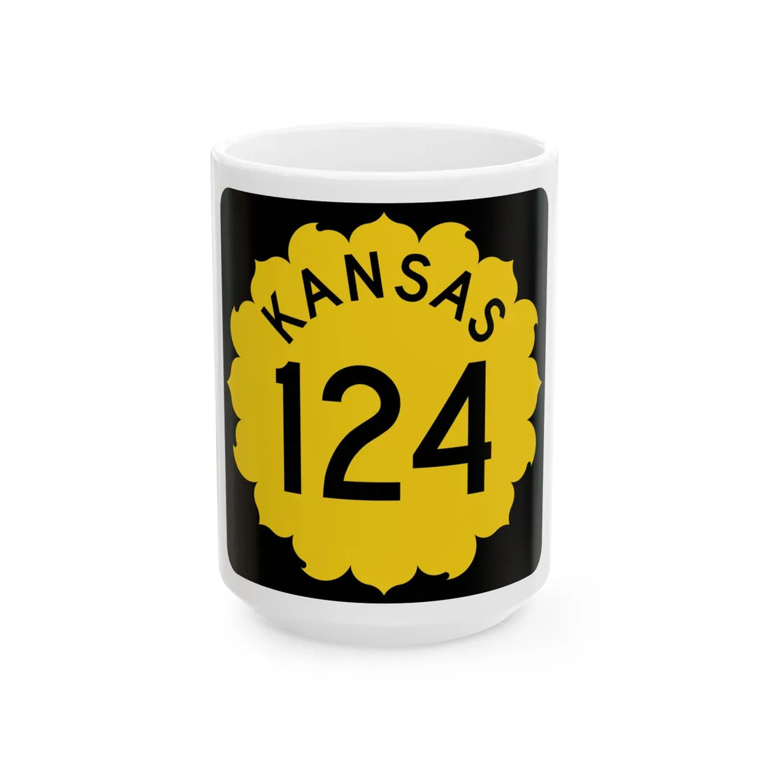 K-124 1962 (Kansas) (Road Sign) White Coffee Mug 15oz - Go Mug Yourself