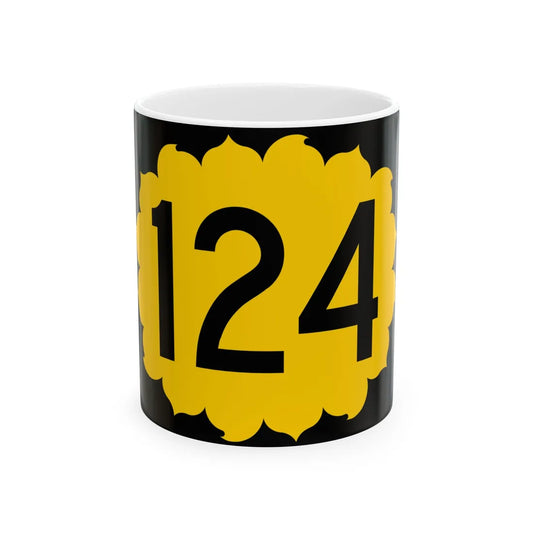 K-124 (Kansas) (Road Sign) White Coffee Mug 11oz - Go Mug Yourself