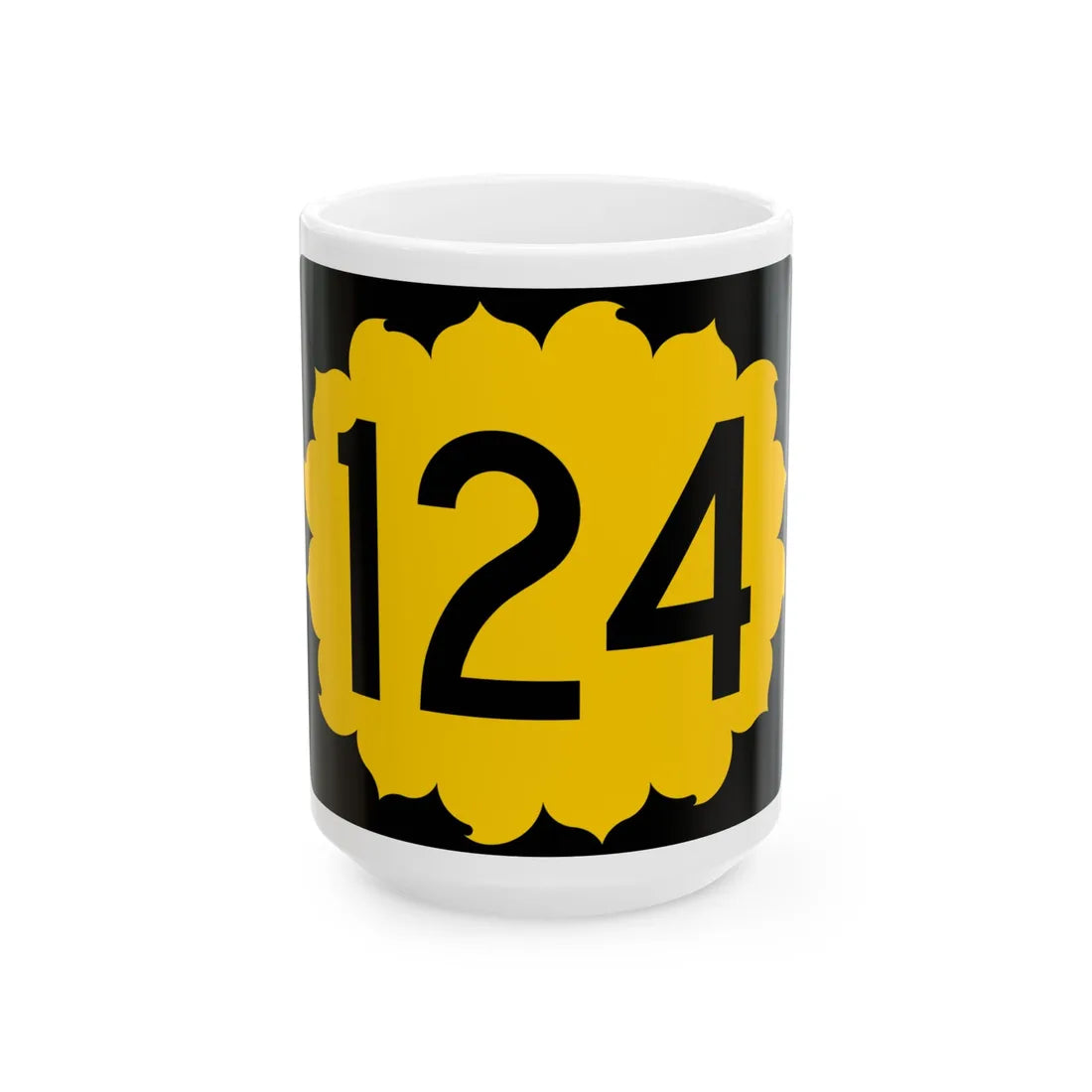 K-124 (Kansas) (Road Sign) White Coffee Mug 15oz - Go Mug Yourself