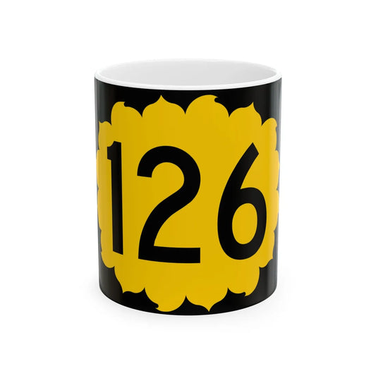 K-126 (Kansas) (Road Sign) White Coffee Mug 11oz - Go Mug Yourself