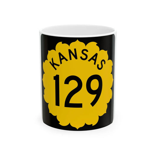 K-129 1962 (Kansas) (Road Sign) White Coffee Mug 11oz - Go Mug Yourself