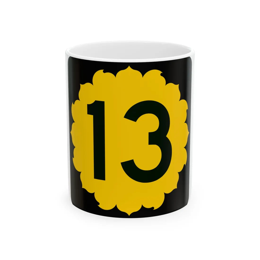 K-13 (Kansas) (Road Sign) White Coffee Mug 11oz - Go Mug Yourself