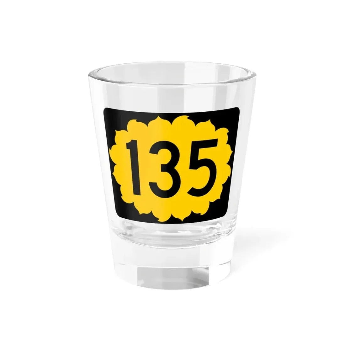 K-135 (Kansas) (Road Sign) Shot Glass 1.5oz 1.5oz - Go Mug Yourself