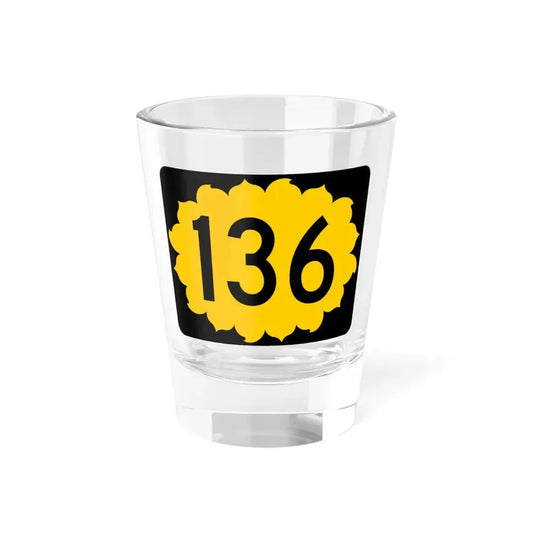 K-136 (Kansas) (Road Sign) Shot Glass 1.5oz 1.5oz - Go Mug Yourself