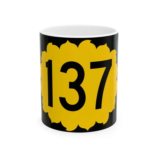 K-137 (Kansas) (Road Sign) White Coffee Mug 11oz - Go Mug Yourself