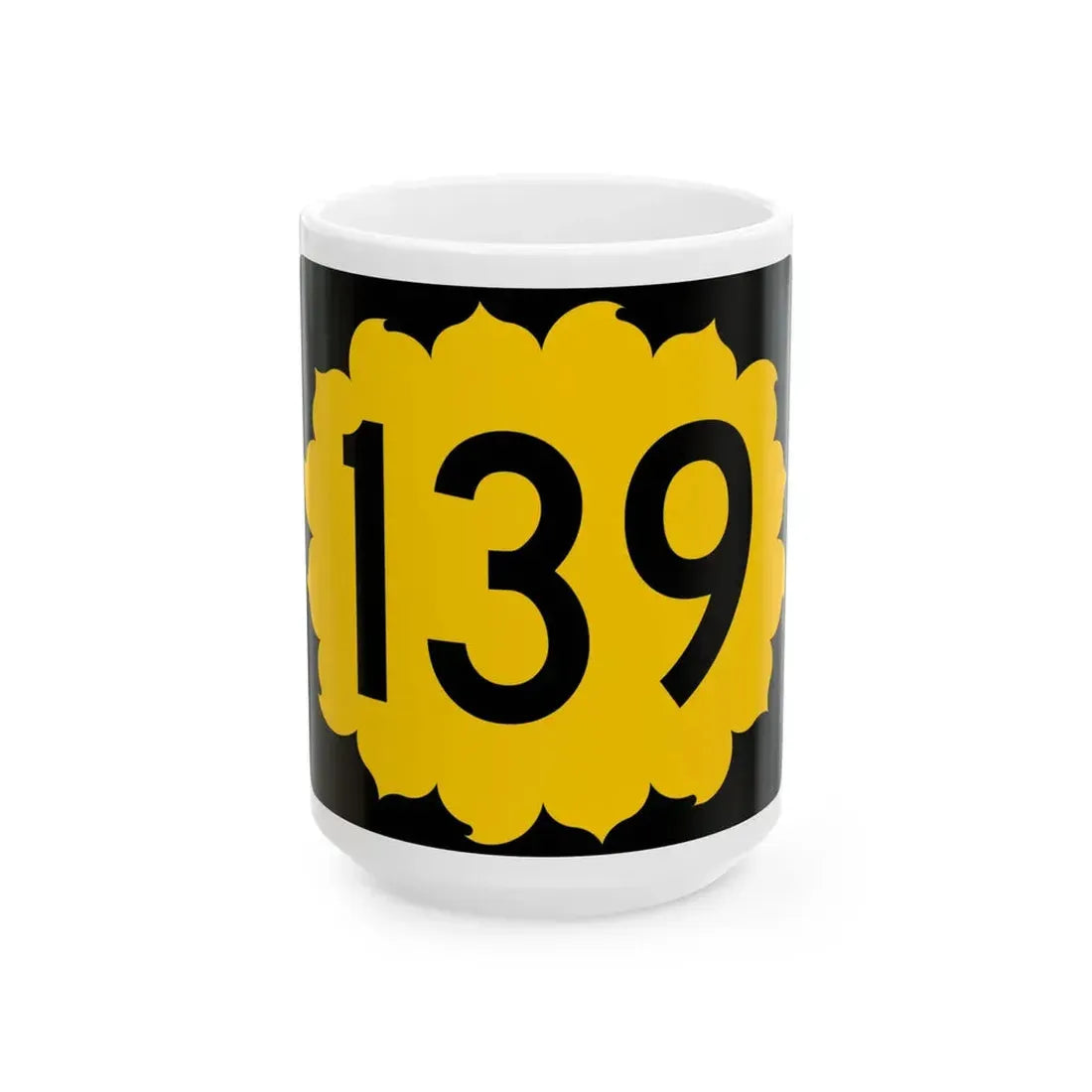 K-139 (Kansas) (Road Sign) White Coffee Mug 15oz - Go Mug Yourself