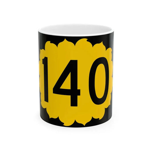 K-140 (Kansas) (Road Sign) White Coffee Mug 11oz - Go Mug Yourself