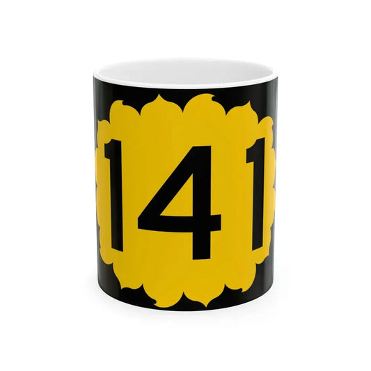 K-141 (Kansas) (Road Sign) White Coffee Mug 11oz - Go Mug Yourself