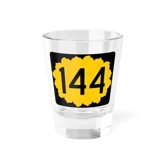 K-144 (Kansas) (Road Sign) Shot Glass 1.5oz 1.5oz - Go Mug Yourself