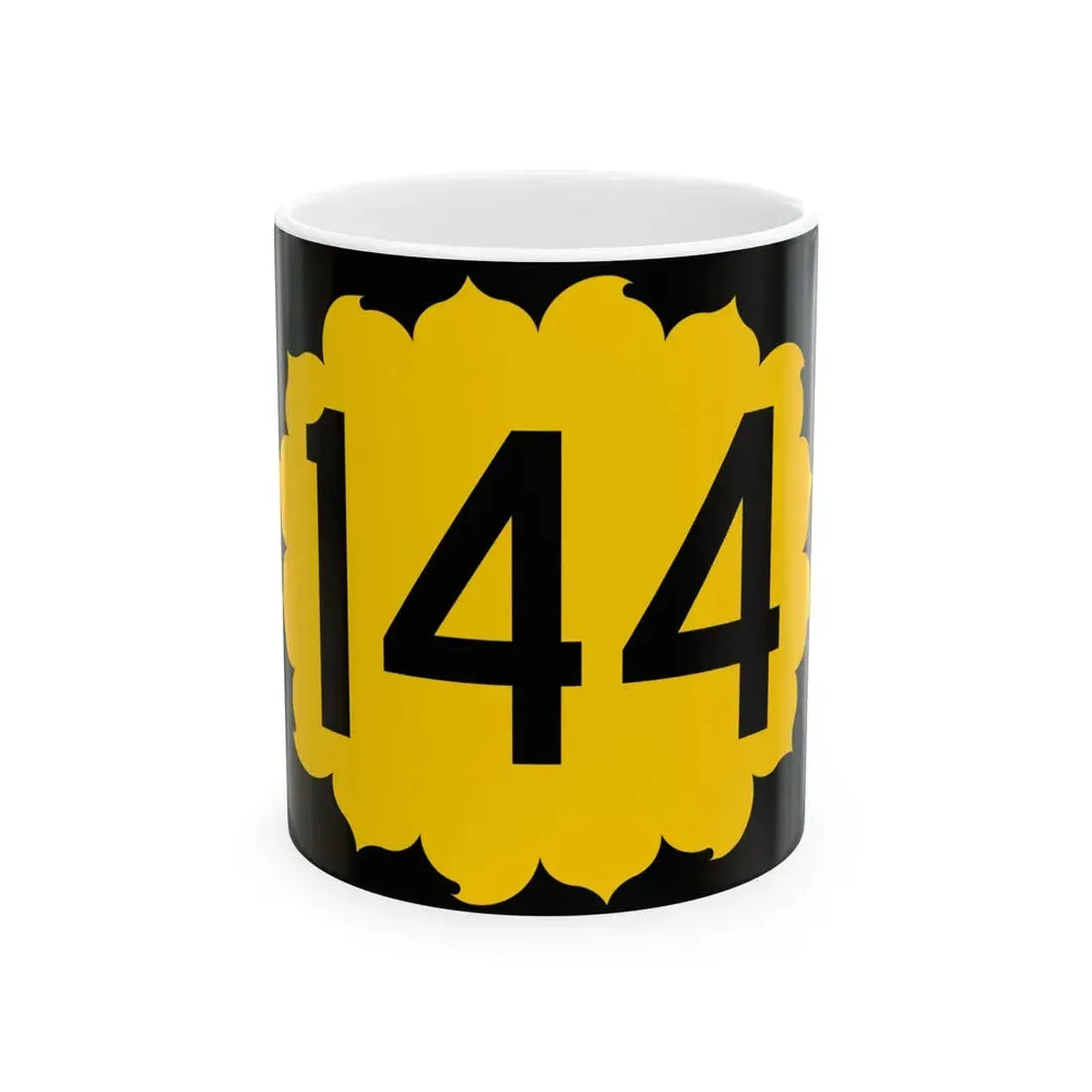 K-144 (Kansas) (Road Sign) White Coffee Mug 11oz - Go Mug Yourself