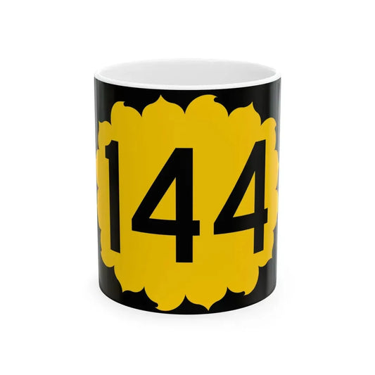 K-144 (Kansas) (Road Sign) White Coffee Mug 11oz - Go Mug Yourself