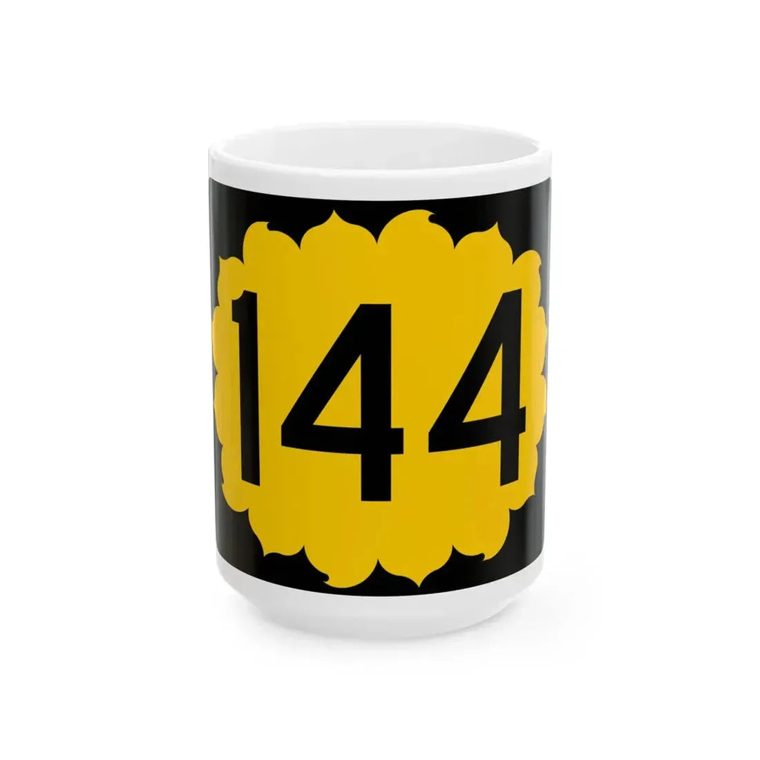 K-144 (Kansas) (Road Sign) White Coffee Mug 15oz - Go Mug Yourself