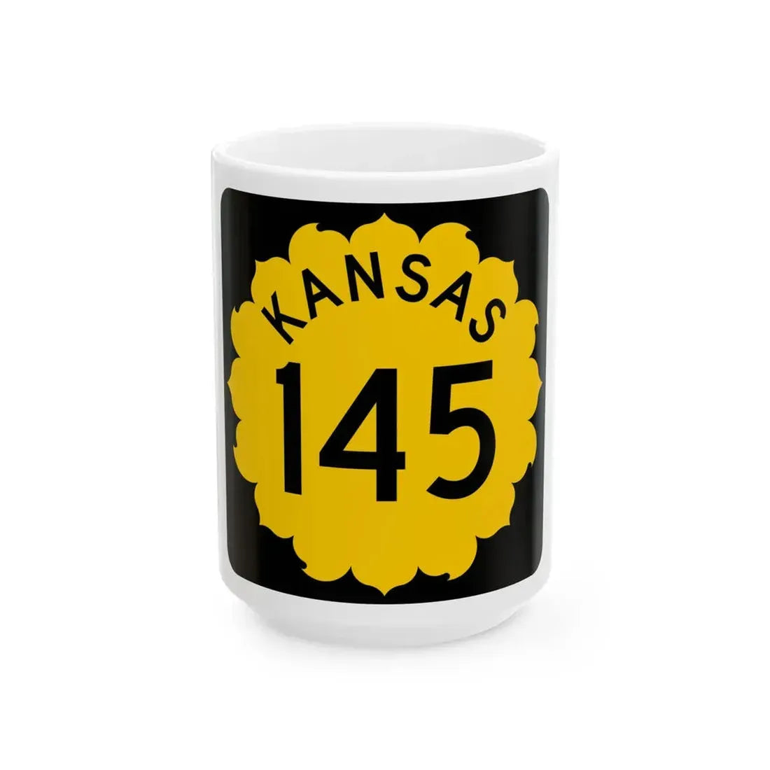 K-145 1962 (Kansas) (Road Sign) White Coffee Mug 15oz - Go Mug Yourself