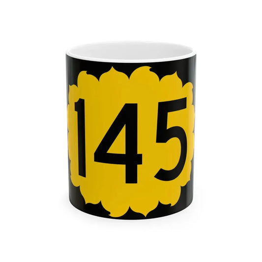 K-145 (Kansas) (Road Sign) White Coffee Mug 11oz - Go Mug Yourself