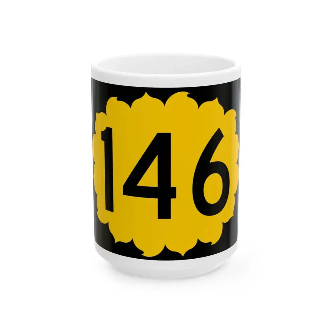K-146 (Kansas) (Road Sign) White Coffee Mug 15oz - Go Mug Yourself