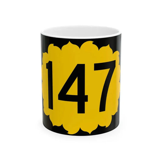 K-147 (Kansas) (Road Sign) White Coffee Mug 11oz - Go Mug Yourself