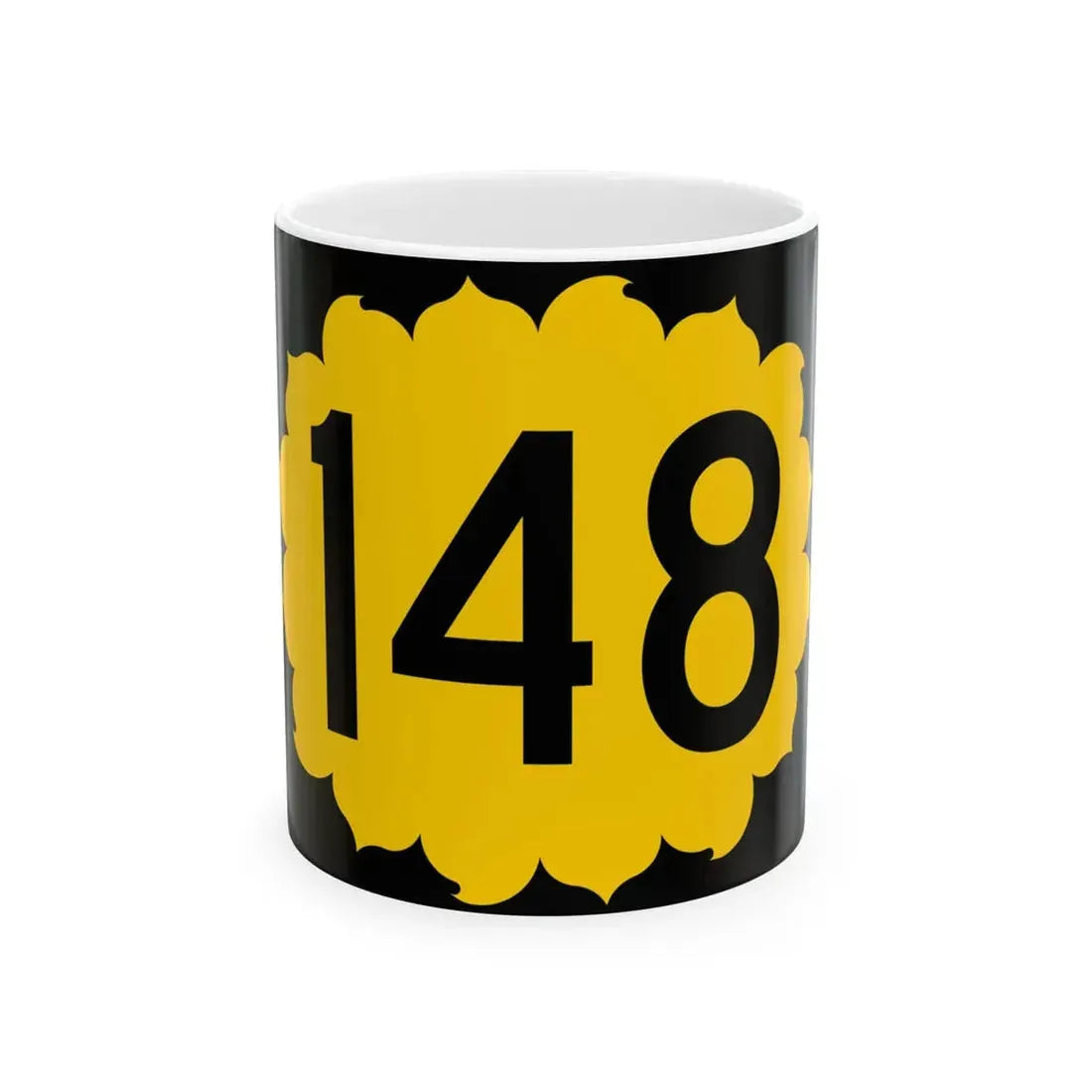 K-148 (Kansas) (Road Sign) White Coffee Mug 11oz - Go Mug Yourself