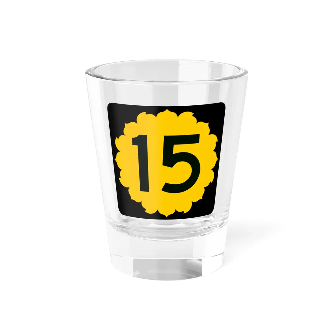 K-15 (Kansas) (Road Sign) Shot Glass 1.5oz 1.5oz - Go Mug Yourself