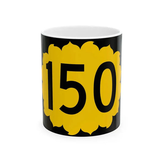 K-150 (Kansas) (Road Sign) White Coffee Mug 11oz - Go Mug Yourself