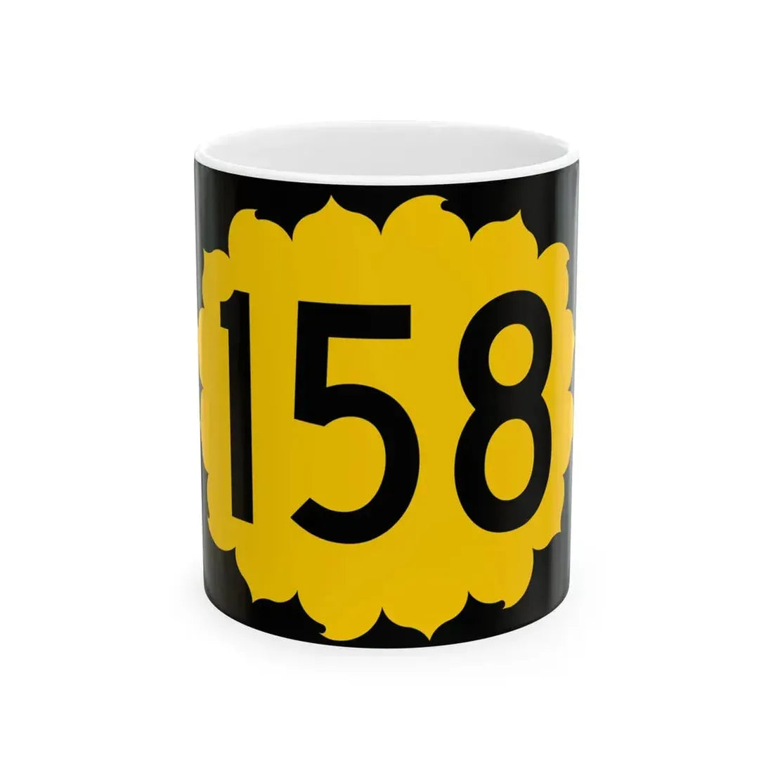 K-158 (Kansas) (Road Sign) White Coffee Mug 11oz - Go Mug Yourself