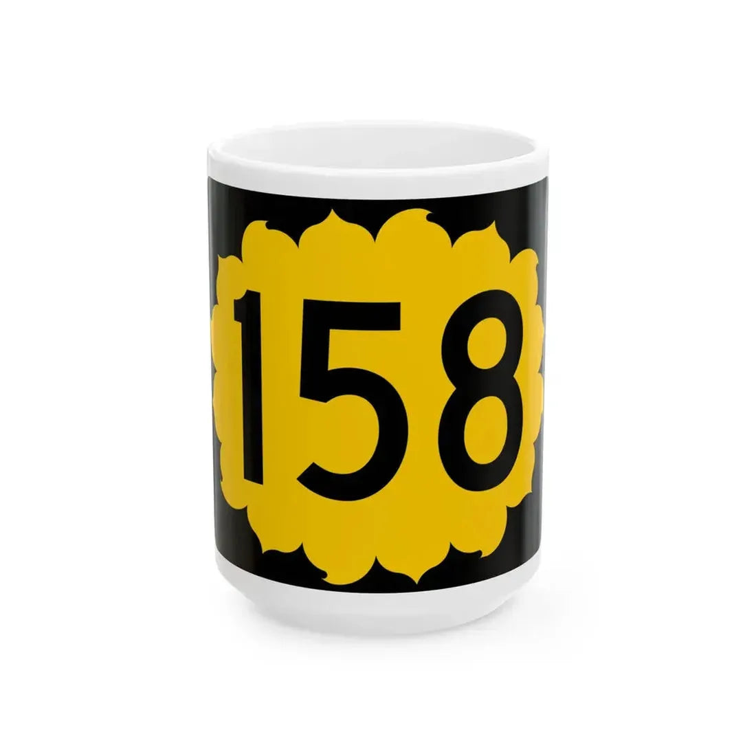 K-158 (Kansas) (Road Sign) White Coffee Mug 15oz - Go Mug Yourself