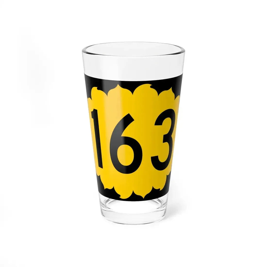 K-163 (Kansas) (Road Sign) Pint Glss 16oz 16oz - Go Mug Yourself