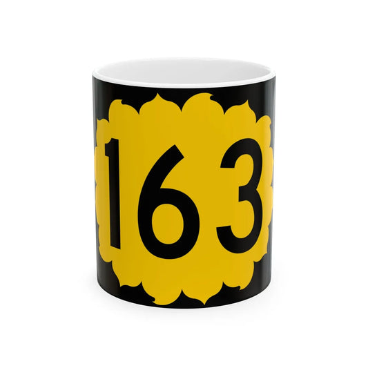 K-163 (Kansas) (Road Sign) White Coffee Mug 11oz - Go Mug Yourself