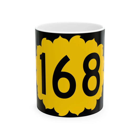 K-168 (Kansas) (Road Sign) White Coffee Mug 11oz - Go Mug Yourself