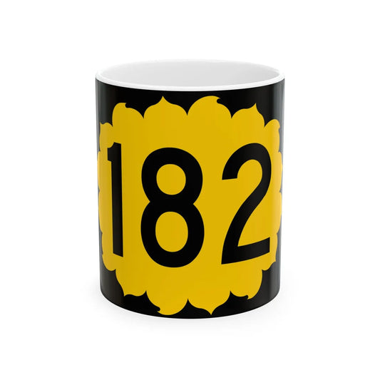 K-182 (Kansas) (Road Sign) White Coffee Mug 11oz - Go Mug Yourself