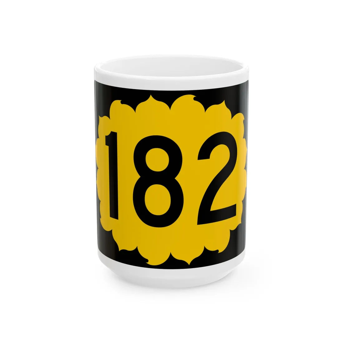 K-182 (Kansas) (Road Sign) White Coffee Mug 15oz - Go Mug Yourself