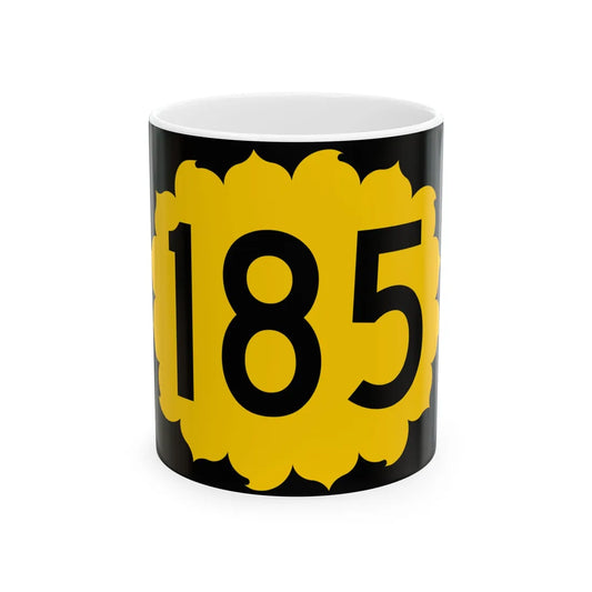 K-185 (Kansas) (Road Sign) White Coffee Mug 11oz - Go Mug Yourself