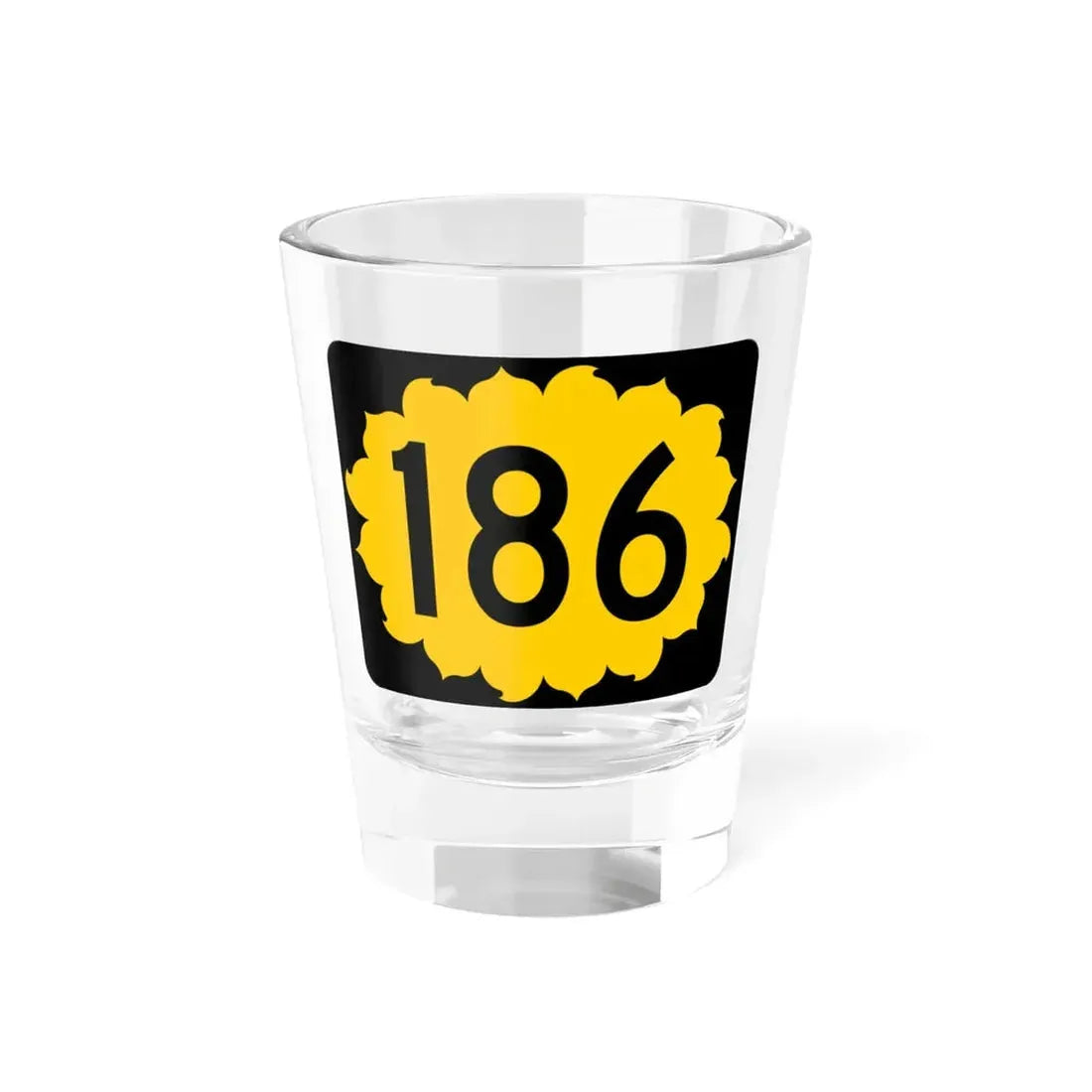 K-186 (Kansas) (Road Sign) Shot Glass 1.5oz 1.5oz - Go Mug Yourself