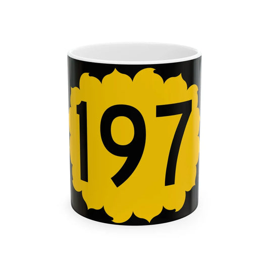 K-197 (Kansas) (Road Sign) White Coffee Mug 11oz - Go Mug Yourself