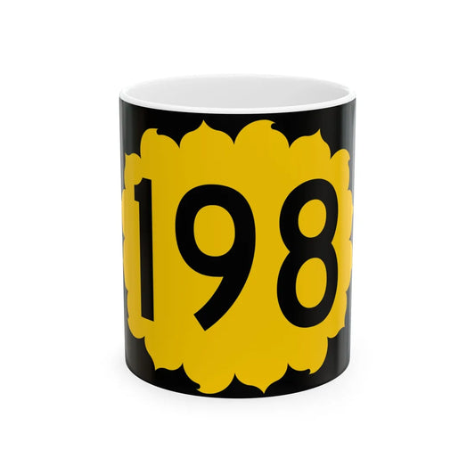 K-198 (Kansas) (Road Sign) White Coffee Mug 11oz - Go Mug Yourself